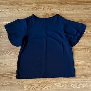 Elegant Navy Blue Women's Top